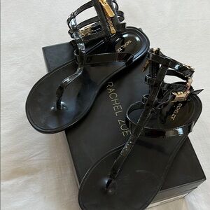 Rachel Zoe Black patent Cecille Sandals # V8922 size 7